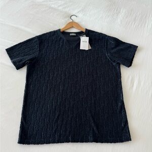 DIOR Men’s Oblique Shirt | Large | Mint Condition | Navy Blue Terry Cotton